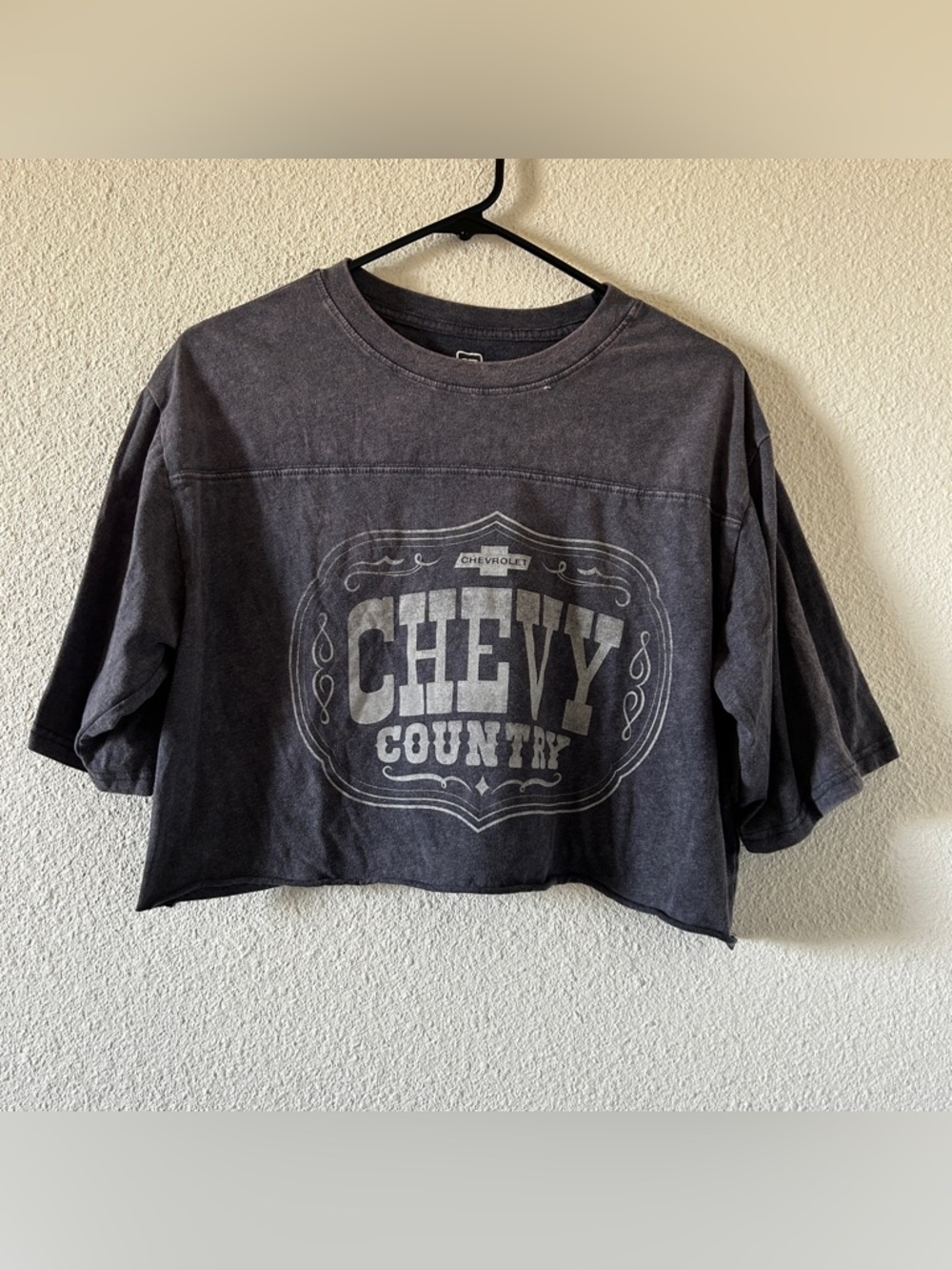GM Chevy Country Western Rodeo Relax Casual Street Crop Tshirt Women’s Small